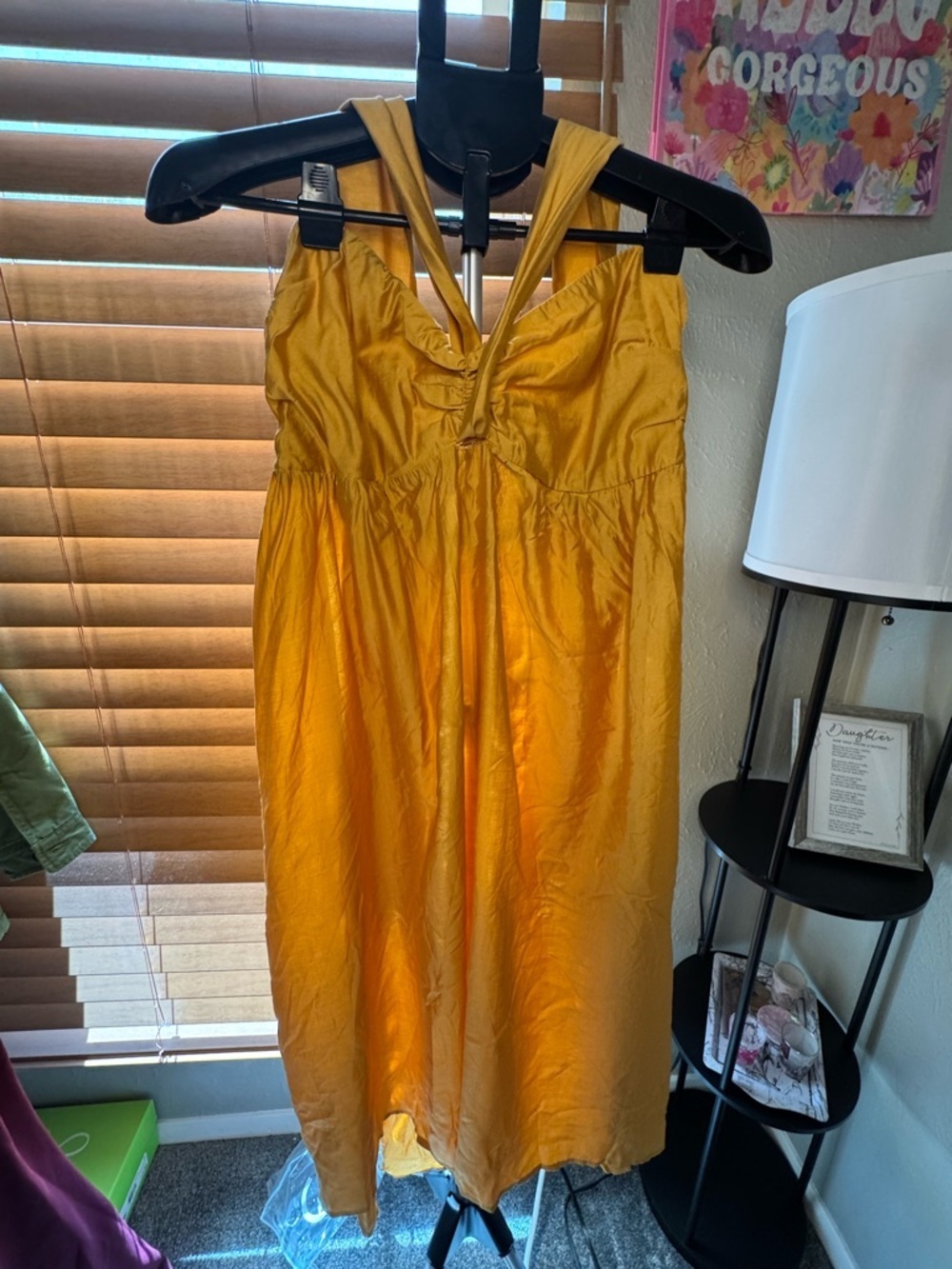 Cupshe Golden Yellow Halter Maxi Dress